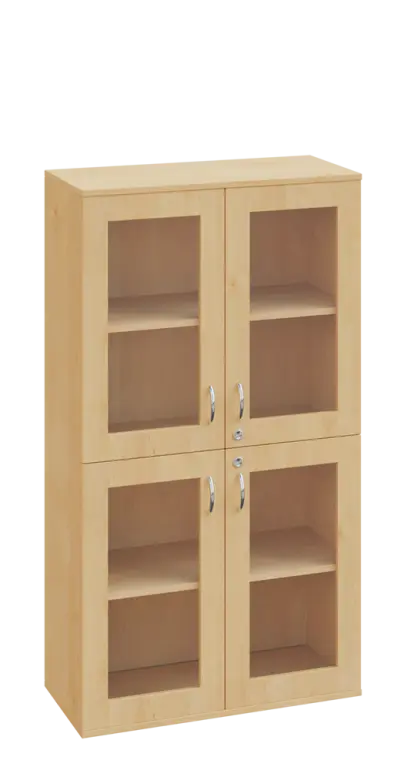 SPO 23 skříň 4-dveřová/ sklo lamino - javor horský